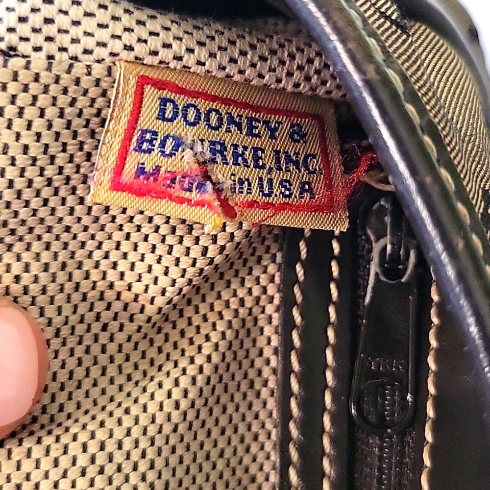 Dooney & Bourke Black and Gray Shoulder Bag with Monogram 10.25" Long X 10" High - Picture 5 of 15